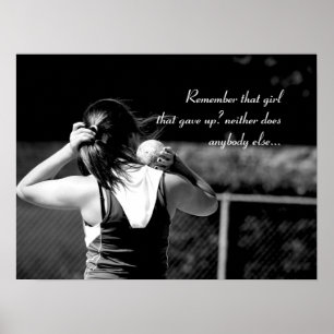 Girl Shotput thrower motivierend Poster