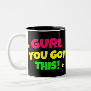 GiRL SIE DAS GOT Zweifarbige Tasse