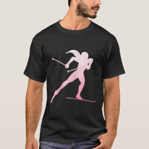 Girl Silhouette Langlaufen Wintersport T-Shirt
