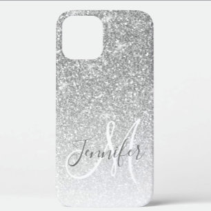 Girl Silver Glitzer Sparkle Monogram Name Case-Mate iPhone Hülle