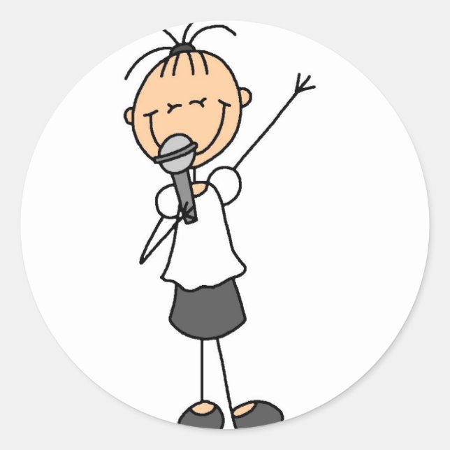 Girl Singer Strichmännchen Stickers Sticker (Vorderseite)