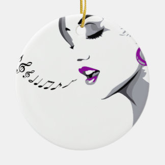 Girl Singing Keramik Ornament
