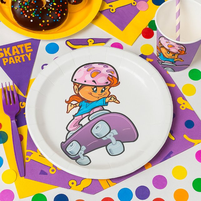 Girl Skateboarder Pappteller (Von Creator hochgeladen)