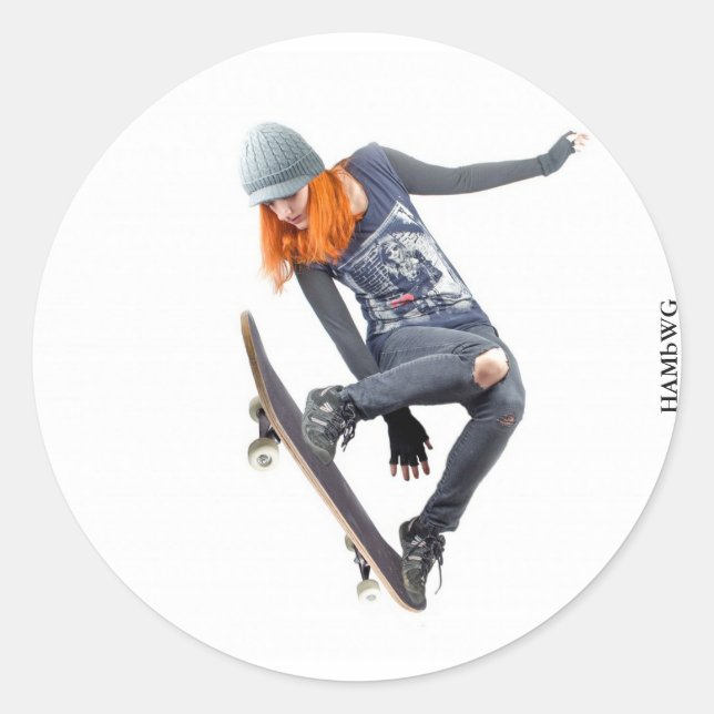 Girl Skateboarder Sticker HAMbyWG (Vorderseite)