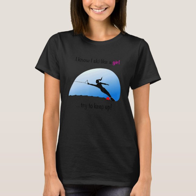 Girl Slalom Water Skier T-Shirt (Vorderseite)