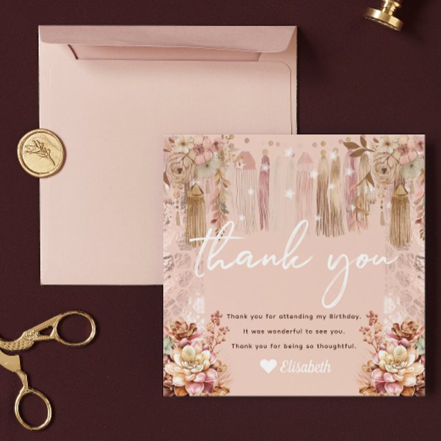 Girl Slumber Party Bohemisch Dankeschön Karte (Von Creator hochgeladen)