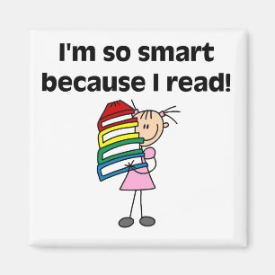 Girl Smart weil ich lese Magnet