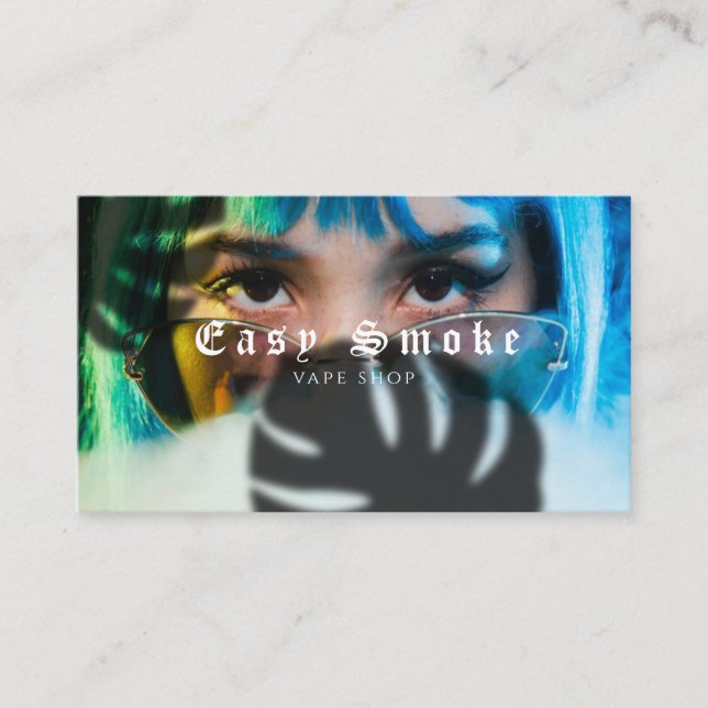 Girl Smoke Vape Shop Business Card Visitenkarte (Vorderseite)