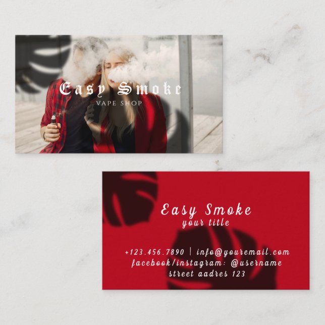 Girl Smoke Vape Shop Business Card Visitenkarte (Vorne/Hinten)