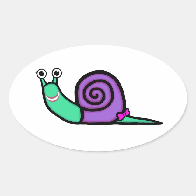 Girl Snail Ovaler Aufkleber (Vorderseite)