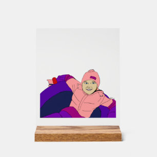 Girl Snow Tubing Acrylschild