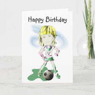 Girl Soccer Art Karte