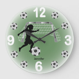 Girl Soccer Ball Player Große Wanduhr