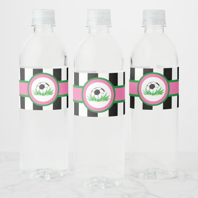 Girl Soccer Birthday Wasser Flasche Labels Wasserflaschenetikett (Flaschen)