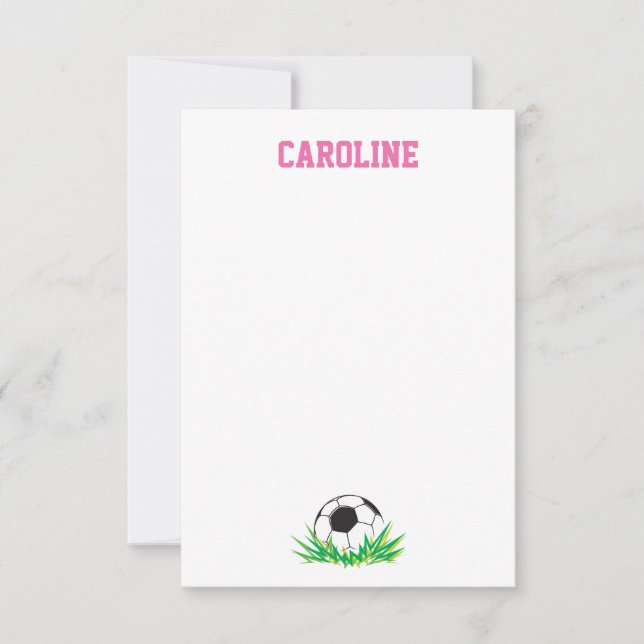 Girl Soccer Danke Stationery Mitteilungskarten (Vorderseite)
