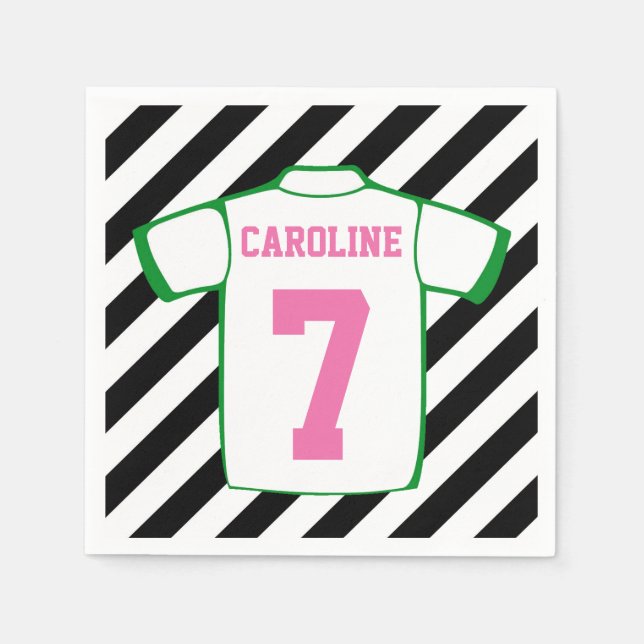 Girl Soccer Geburtstagsparty Napkins Serviette (Vorderseite)