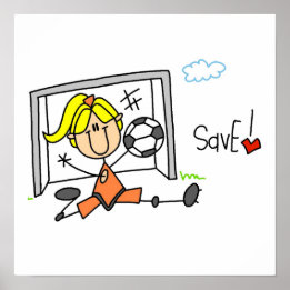 Girl Soccer Goal Keeper T - Shirt und Geschenke Poster