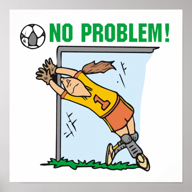 Girl Soccer Goalie T - Shirt und Geschenke Poster (Vorne)