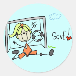 Girl Soccer Goalie Tshirts und Geschenke Runder Aufkleber