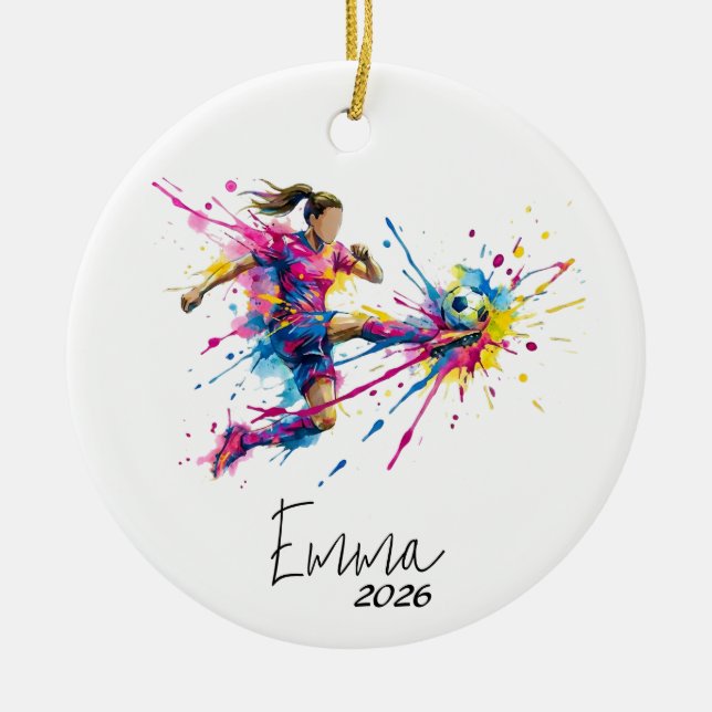 girl soccer ornament, soccer ornament (Vorne)