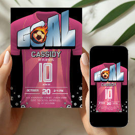 Girl Soccer Shirt Birthday Party Invitation Einladung