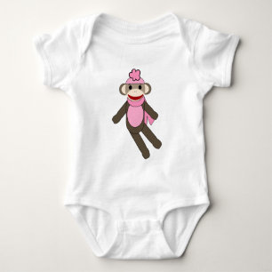 Girl-Socke-Affe Baby Strampler