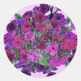 Girl Soft Lilac mit Hübscher Lila Blume Runder Aufkleber