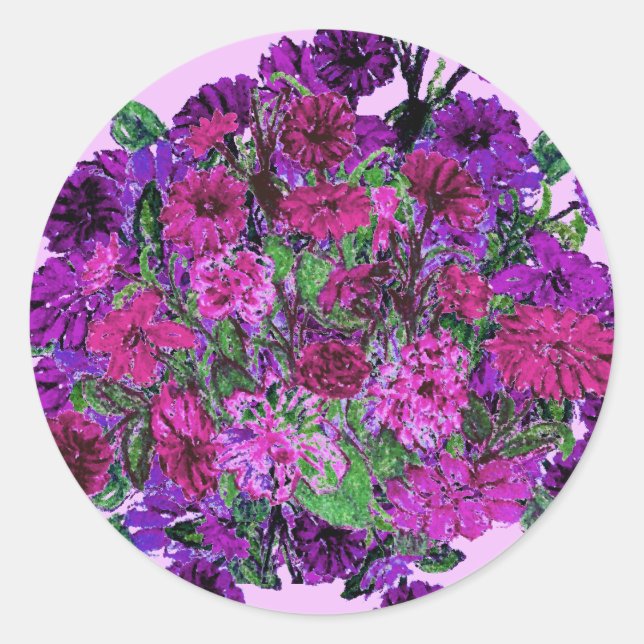 Girl Soft Lilac mit Hübscher Lila Blume Runder Aufkleber (Vorderseite)