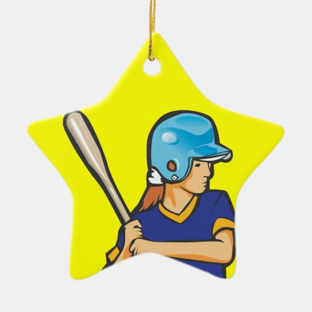 Girl-Software-Baseball-Player-Grafik Keramikornament (Vorne)