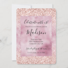 Girl-Sparkle-Rosa-Glitzer Einladung