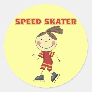 Girl Speed Skater Tshirts und Geschenke Runder Aufkleber
