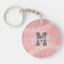 Girl Sport rosa mit Monogramm Softball-Tasche Anhä