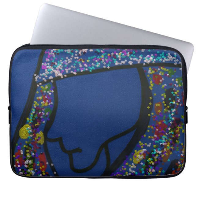 Girl Spotted Glitter Print Hair Laptop Sleeve (Vorderseite)