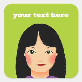 Girl Square Sticker