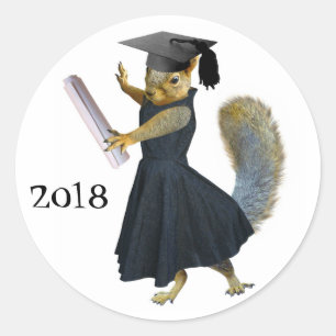 Girl Squirrel Grad 2018 Sticker