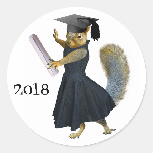 Girl Squirrel Grad 2018 Sticker (Vorderseite)
