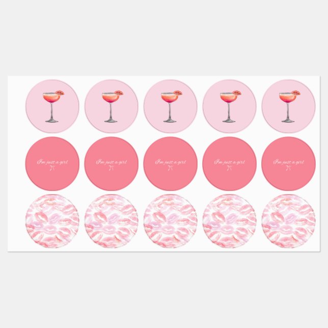 Girl-Sticker Etiketten (Blatt)