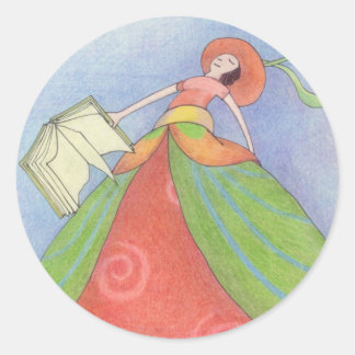 Girl-Sticker Runder Aufkleber