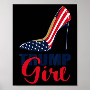 Girl Stilettos High Heel American Flag Trump 2024 Poster