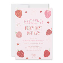 Girl Strawberry Berry Einladung zum Geburtstag
