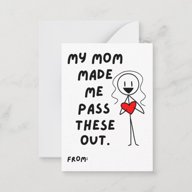 Girl Strichmännchen Meine Mama machte mich zu Vale Mitteilungskarte (Vorderseite)