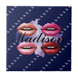 Girl Style Lips Beauty Custom Personalisiert Fliese