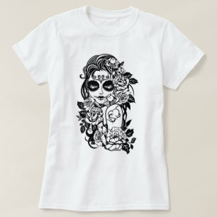 Girl Sugar Skull in Blume T-Shirt
