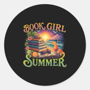 Girl Summer Funny Teacher Student Student Frauen B Runder Aufkleber