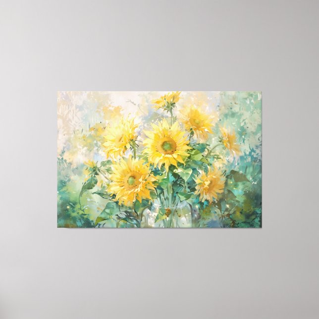 *~* Girl Sun Blume TV2 Stretched Canvas Print Leinwanddruck (Vorderseite)
