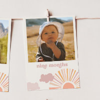 Girl Sun Monthly Banner Card - Neun Monate