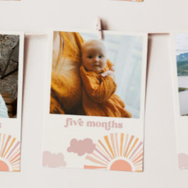 Girl Sun Monthly Banner - Fünf Monate Karte