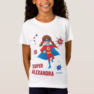 Girl Superhero 💥 Birthday Foto farbenfroh T-Shirt