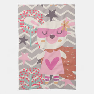 Girl Superhero Bunny Handtuch