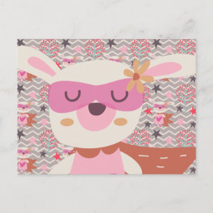 Girl Superhero Bunny Postkarte